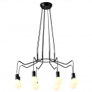 Lampa wisząca do dużego salonu, żarówki na czarnych przewodach Basso Candellux 38-71057