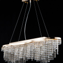 Lampa wisząca do jadalni, owalna, złota, kryształowa Toils Maytoni Classic DIA600-07-G