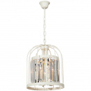 Lampa wisząca do kuchni, jadalni, sztabkowe kryształy, beżowa klatka Vitaluce VE5145-3/4