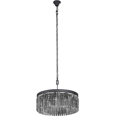 Lampa wisząca do salonu, dymione kryształy, okrągła 58 cm Vitaluce VE5182-1/9