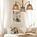 Lampa wisząca do salonu na trzy, plisowane abażury Austin Candellux 33-13842