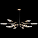 Lampa wisząca dwanaście bursztynowych, podłużnych kloszy Ventura Maytoni MOD012CL-12G