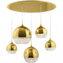 Lampa wisząca kule złoto-transparentne z kryształami Fermi Maytoni P140-PL-170-5-G