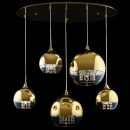 Lampa wisząca kule złoto-transparentne z kryształami Fermi Maytoni P140-PL-170-5-G