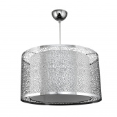 Lampa wisząca metalowa z wewnętrznym abażurem z tkaniny Madras Candellux 31-92680