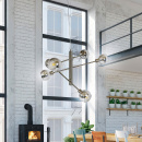 Lampa wisząca na stalowej lince 6 żarówek w szklanych kloszach Migo Candellux 36-72528