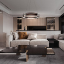 Lampa wisząca okrągła do jadalni LED Interstellar Maytoni MOD309PL-L30GR4K