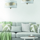 Lampa wisząca ozdobiona złotym liściem paproci Farn Maytoni Classic H428-PL-03-WG