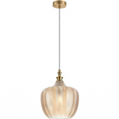 Lampa wisząca pojedyncza szklany klosz w jodełkę Festa Maytoni P032PL-01BS