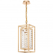 Lampa wisząca pojedyncza, złota, kryształy w klatce Tening Maytoni MOD060PL-01G