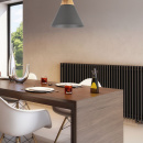 Lampa wisząca pojedynczy, czarny stożek z drewnem Bicones Maytoni Modern P359-PL-220-C