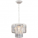 Lampa wisząca, prostokątne kryształy, biała podstawa Vitaluce VE5179-0/4