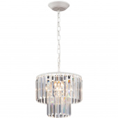 Lampa wisząca, prostokątne kryształy, biała podstawa Vitaluce VE5179-0/4