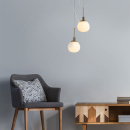 Lampa wisząca szklana, biała kula Erich Maytoni Modern MOD221-PL-01-G
