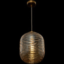 Lampa wisząca szklana, bursztynowy klosz o falującej strukturze Dunas Maytoni P058PL-01BS