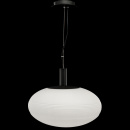 Lampa wisząca szklana elipsoida biała Perlas Maytoni P062PL-01W