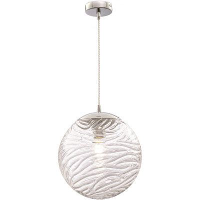 Lampa wisząca szklana kula falista 30 cm Dunas Maytoni P059PL-01CH