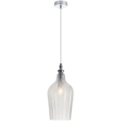 Lampa wisząca szklany klosz w jodełkę Festa Maytoni P033PL-01CH