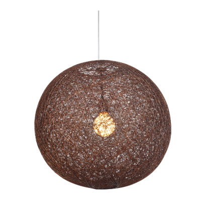 Lampa wisząca, sznurkowa kula brązowa Caruba 50 cm 31-26906