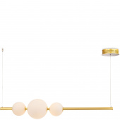 Lampa wisząca trzy białe kule LED na złotym pręcie Freccia Maytoni MOD063PL-L50G3K