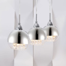 Lampa wisząca - trzy chromowane kule z kryształkami Iceberg Maytoni Modern P012-PL-03-N