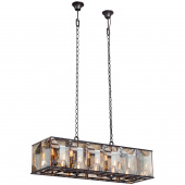 Lampa wisząca w stylu Loft - metalowa klatka z dużymi kryształami Vitaluce VE4283-1/12