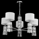 Lampa wisząca z białymi abażurami i ozdobnymi szkiełkami Talento Maytoni DIA008PL-05CH