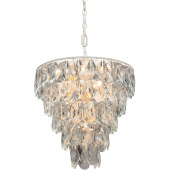 Lampa wisząca z dużych kryształów, biało-złota Vitaluce VE5263-0/20+1