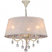 Lampa wisząca z dużym abażurem, kość słoniowa Filomena Maytoni Classic ARM390-33-W