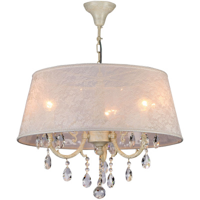 Lampa wisząca z dużym abażurem, kość słoniowa Filomena Maytoni Classic ARM390-33-W