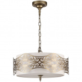 Lampa wisząca z metalową, brązową osłoną, kremowa tkanina Burgeon Maytoni ARM959-PL-04-G