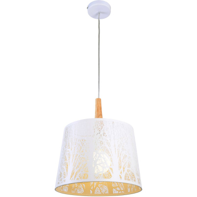 Lampa wisząca z motywem leśnym, biała, metalowa Lantern Maytoni Modern MOD029-PL-01-W