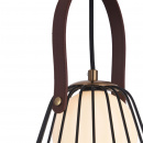 Lampa wisząca żarówka w klatce, skórzany pasek Indiana Maytoni Modern MOD544PL-01B