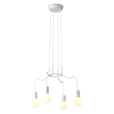 Lampa wisząca żarówki na białych przewodach Loft Basso Candellux 34-71002