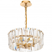 Lampa wisząca ze szklanych stożków, złota, okrągła Puntes Maytoni MOD043PL-04G