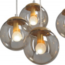 Lampa wiszące kule bursztynowe, złota podstawa Vitaluce VE4828-8/6S