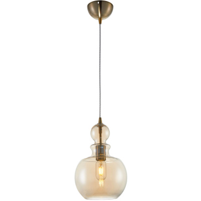 Lampa z kloszem bursztynowym nad stół do kuchni, jadalni Tone Maytoni P003PL-01BZ