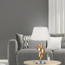 Lampka gabinetowa ze złotą szarfą i kreszowanym abażurem Denis Candellux 41-23483