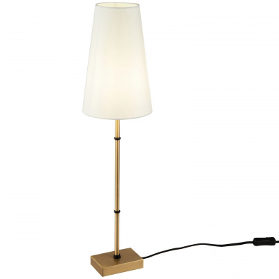 Lampka stołowa, mosiężna, biały, stożkowy abażur Zaragoza Maytoni H001TL-01BS