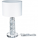 Lampka stołowa na szklanej podstawie, biały klosz Talento Maytoni DIA008TL-01CH