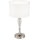 Lampka stołowa z białym abażurem i szklaną dekoracją Alicante Maytoni MOD014TL-01N
