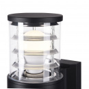 Latarnia podwójna elewacyjna, czarna, szklane klosze Bronx Maytoni Outdoor O576WL-02B