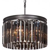 Mała lampa wisząca, czarne kryształy Vitaluce VE5182-1/6