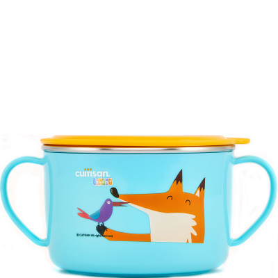 Miseczka z uszami i pokrywką dla dzieci niebieska Infant Cuitisan EC10104B