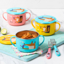 Miseczka z uszami i pokrywką dla dzieci niebieska Infant Cuitisan EC10104B