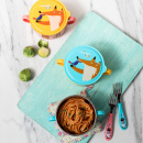 Miseczka z uszami i pokrywką dla dzieci niebieska Infant Cuitisan EC10104B