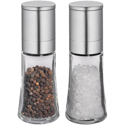 Młynki do przypraw, soli, pieprzu Bari Cilio stal, szkło - 2 sztuki CI-613445
