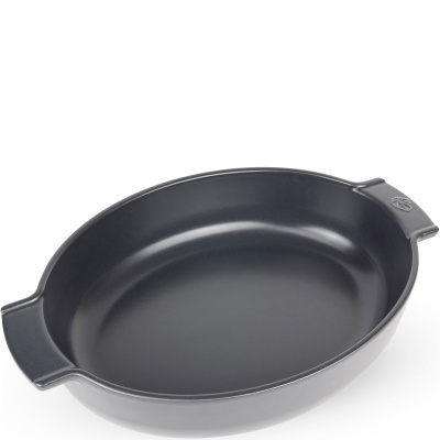 Naczynie ceramiczne, owalne, emaliowane, 40 cm Peugeot Appolia ciemnoszare PG-60565