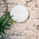 Nowoczesny zegar ścienny Glamour Nextime 40 cm, biały / złoty 3235 WI