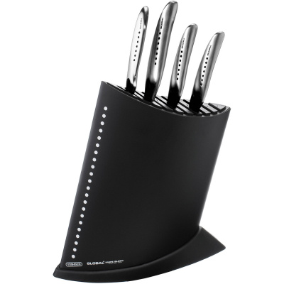 Noże kuchenne Global SAI w czarnym bloku na noże GKB52CB-SAI4001